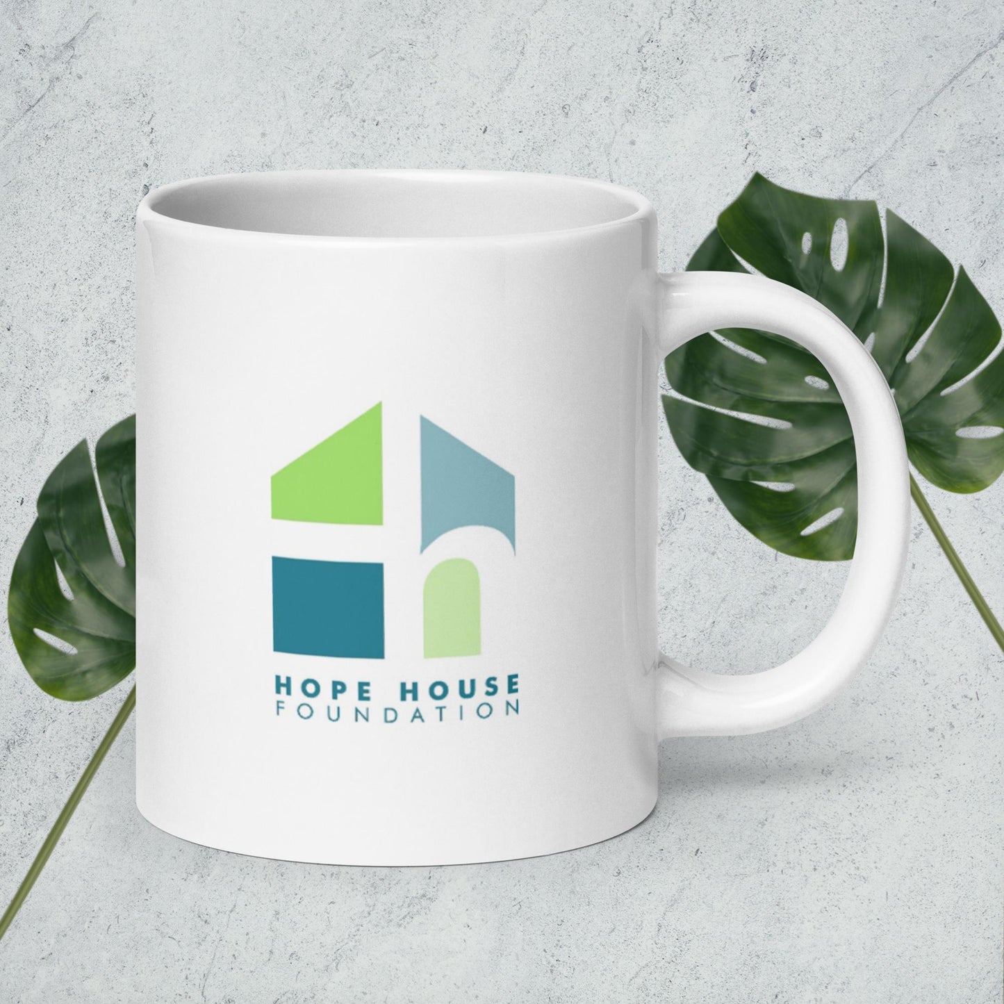 White glossy mug
