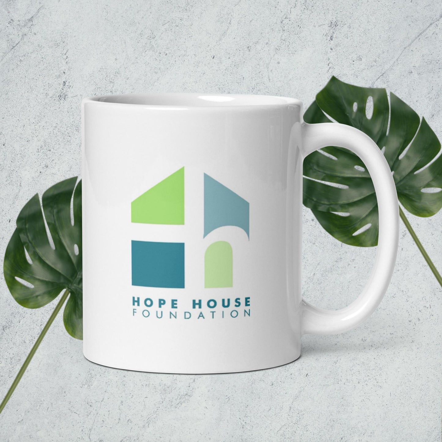 White glossy mug