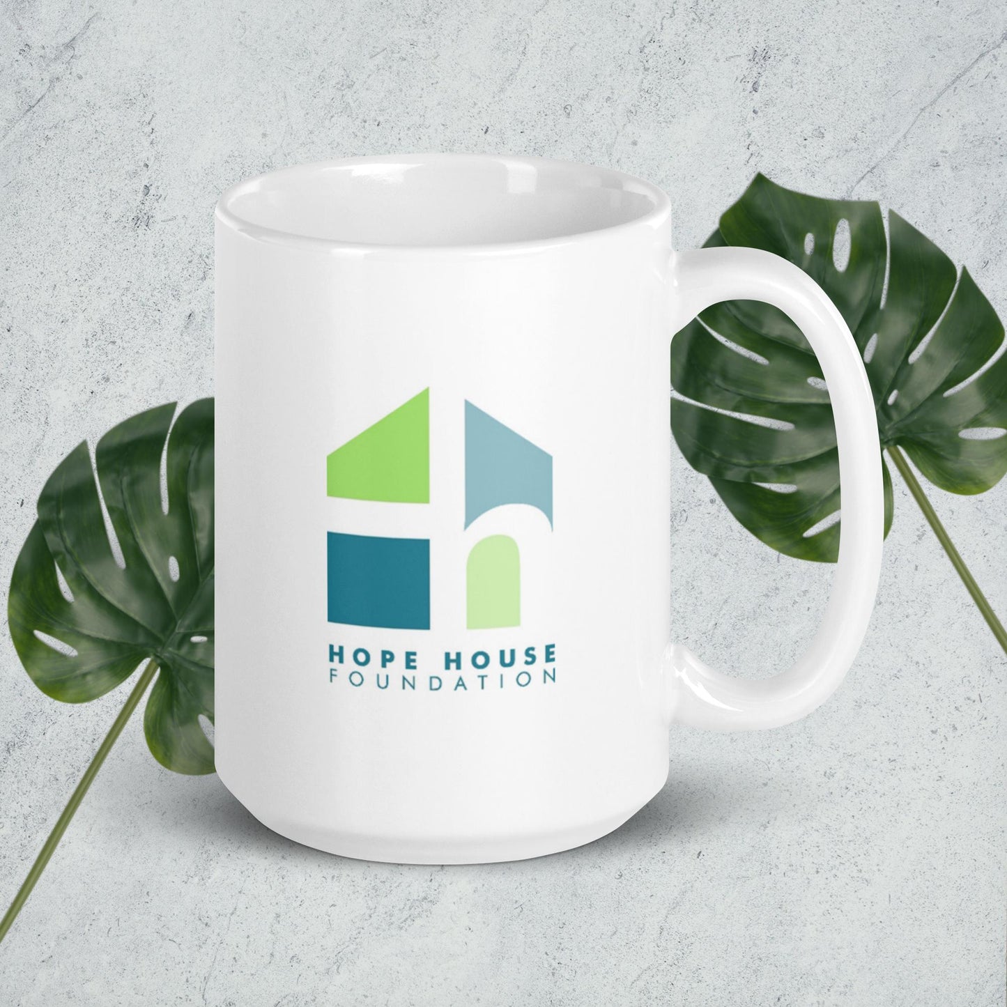 White glossy mug